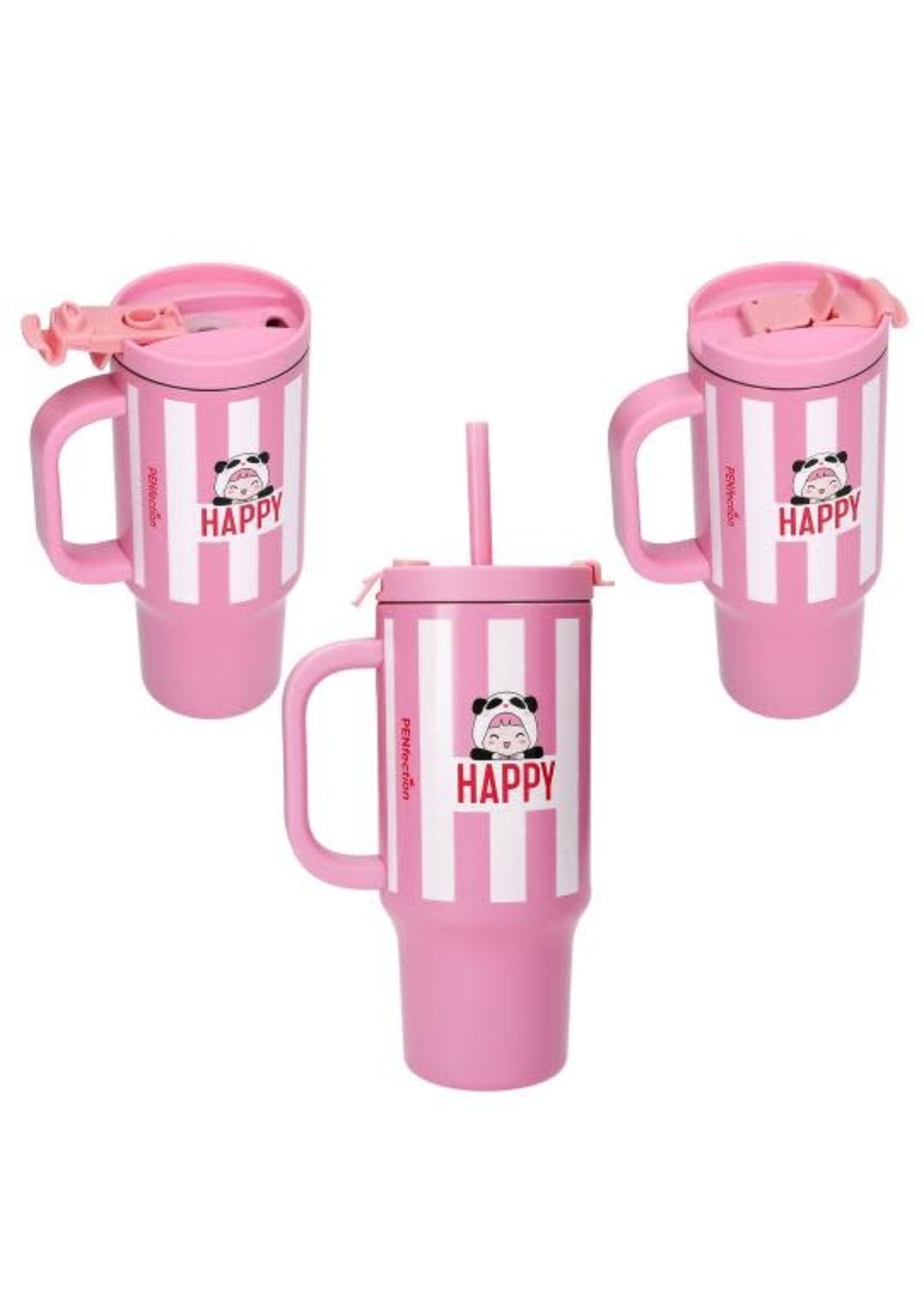 Penfection PENfection To Go beker met rietje HAPPY