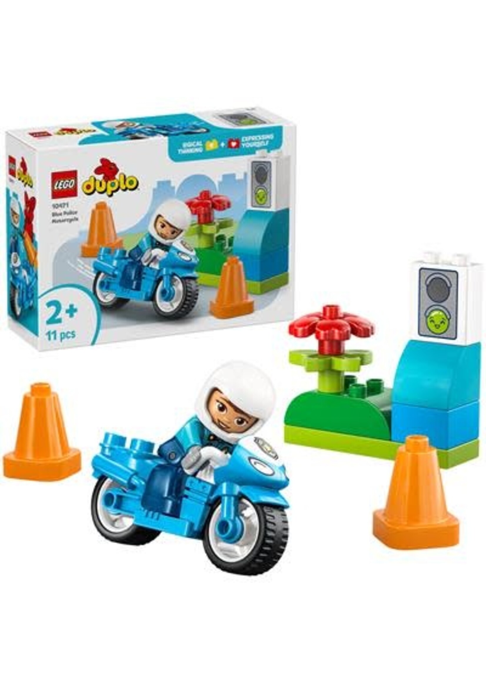 Lego Lego Duplo Town Blauwe Politiemotor