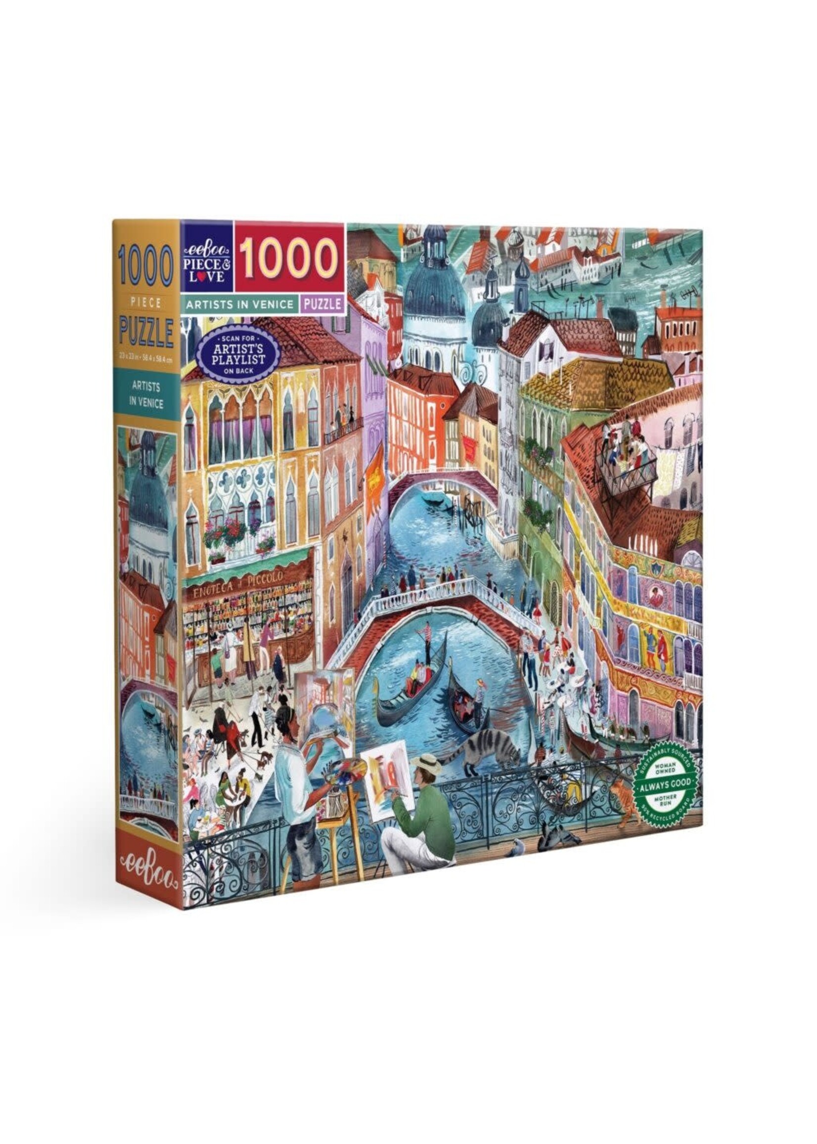 Eeboo Eeboo Puzzel Artists in Venice (1000 stukjes)
