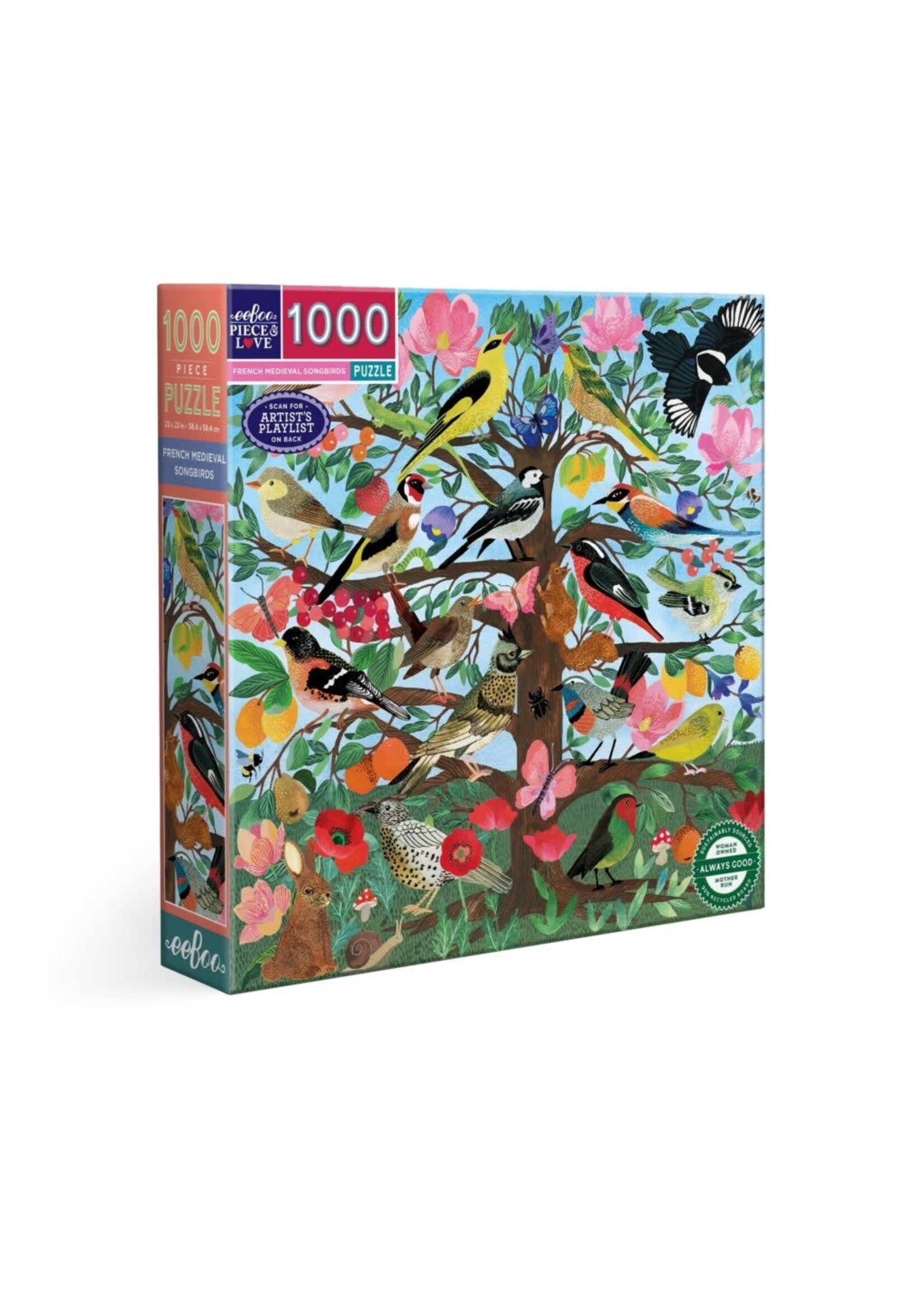 Eeboo Eeboo Puzzel French Medieval Songbirds (1000 stukjes)