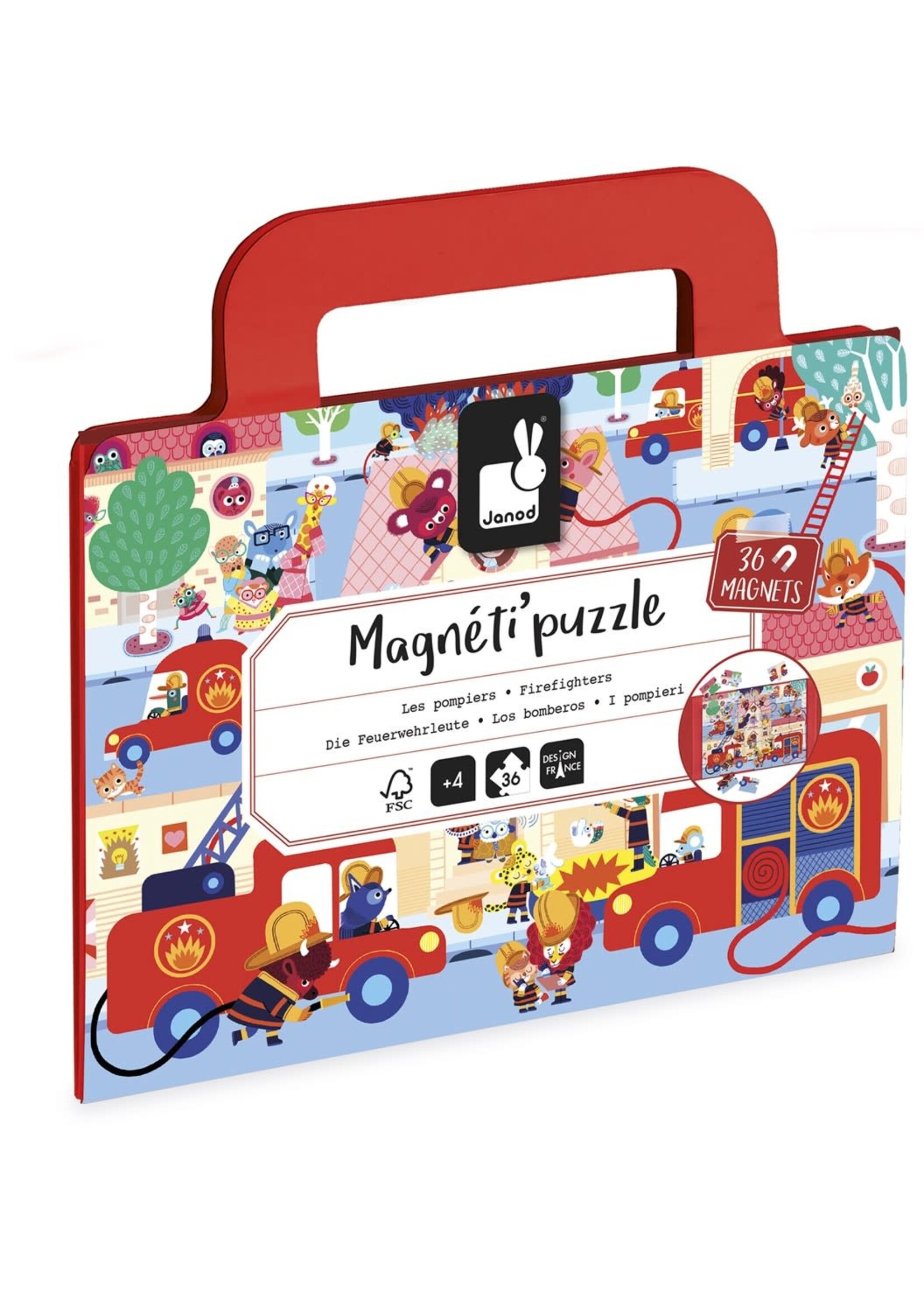 Janod Janod Magnetipuzzel - Brandweer 36 stukjes