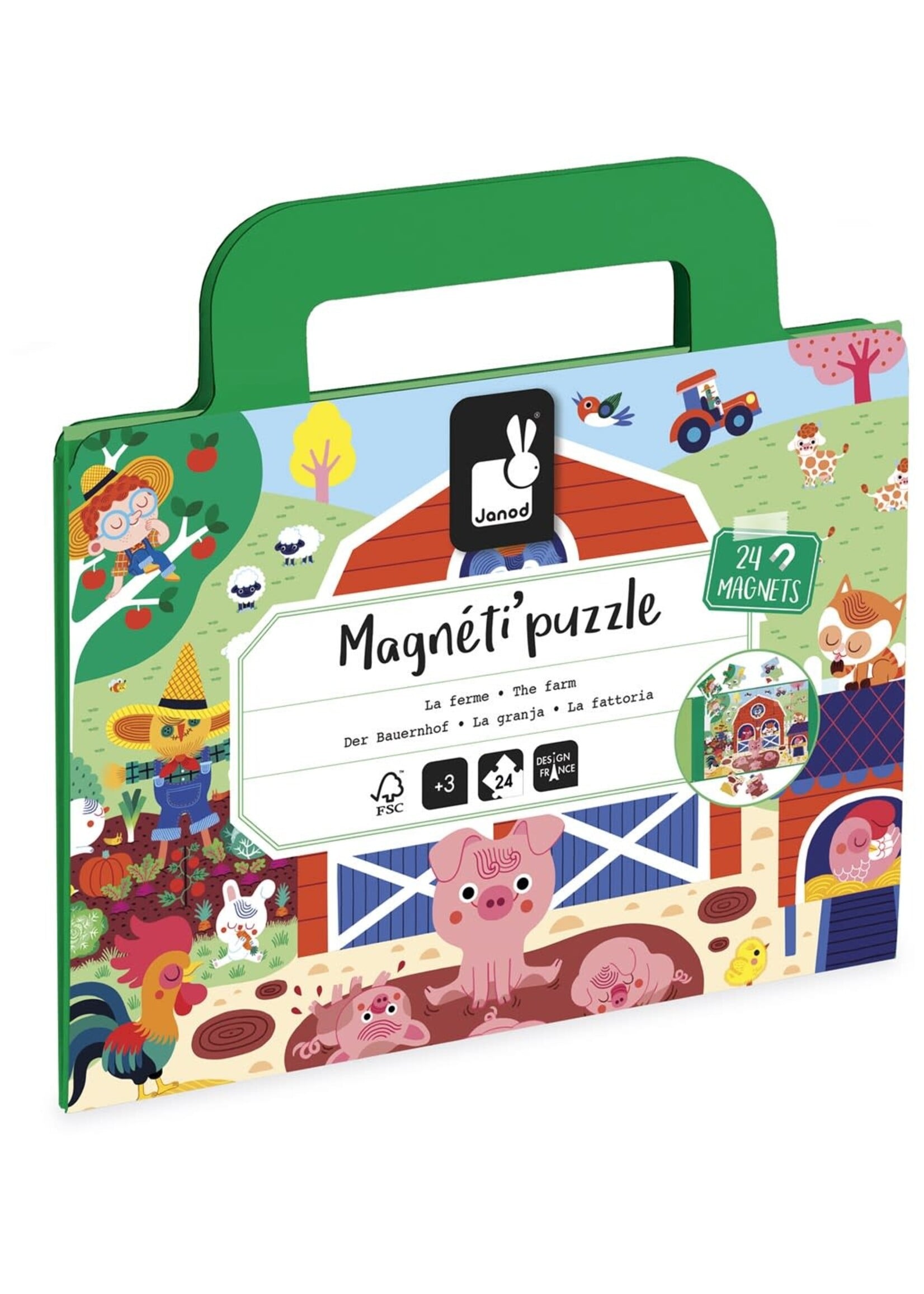 Janod Janod Magnetipuzzel - Boerderij 24 stukjes