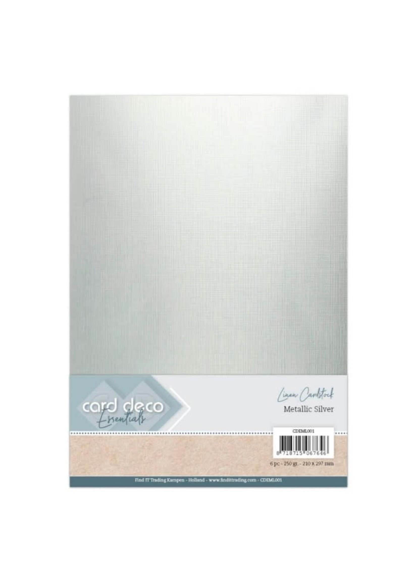 Card deco Zilver - Metallic Linnenkarton
