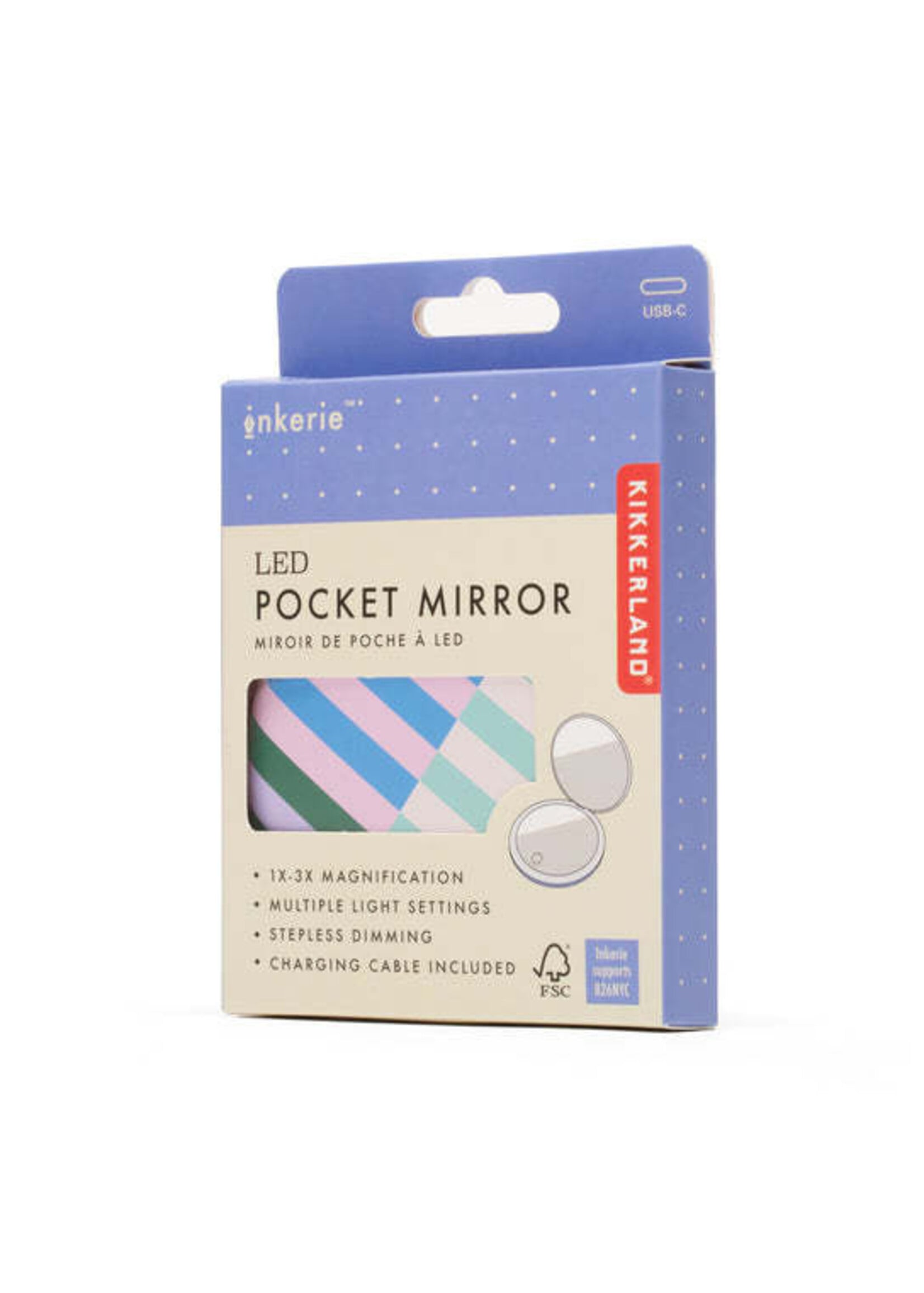 Kikkerland Kikkerland Inkerie LED Pocket Mirror