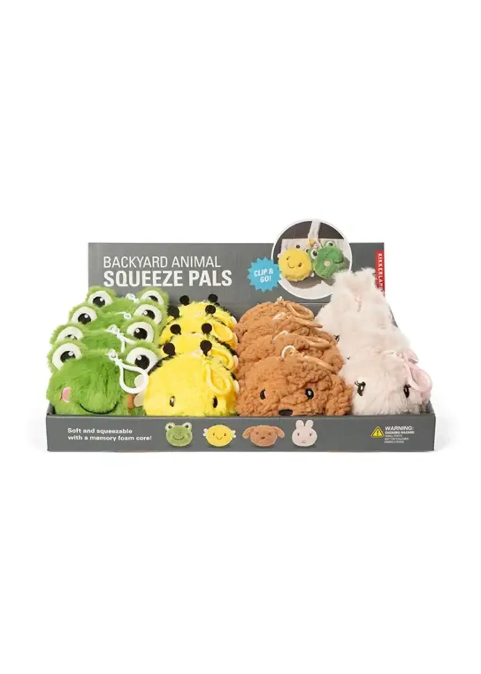 Kikkerland Kikkerland Backyard Animal Squeeze Pals assorti. (4 stuks)