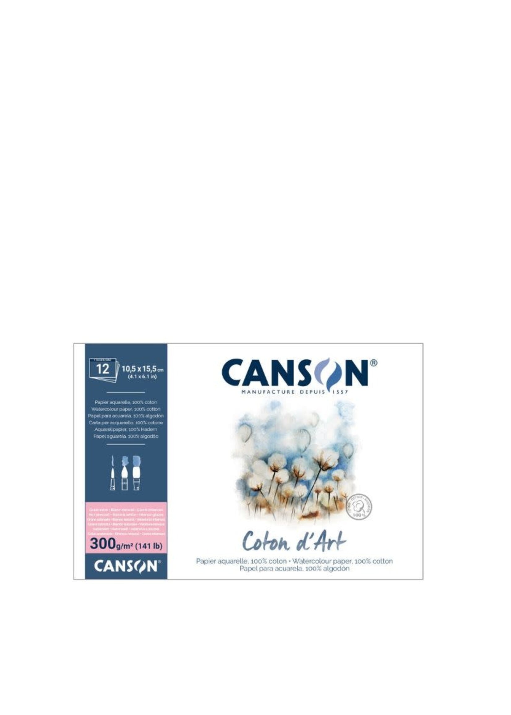 canson Canson 100% katoen waterverf papier 300g 12 vellen 10.5x15.5 cm
