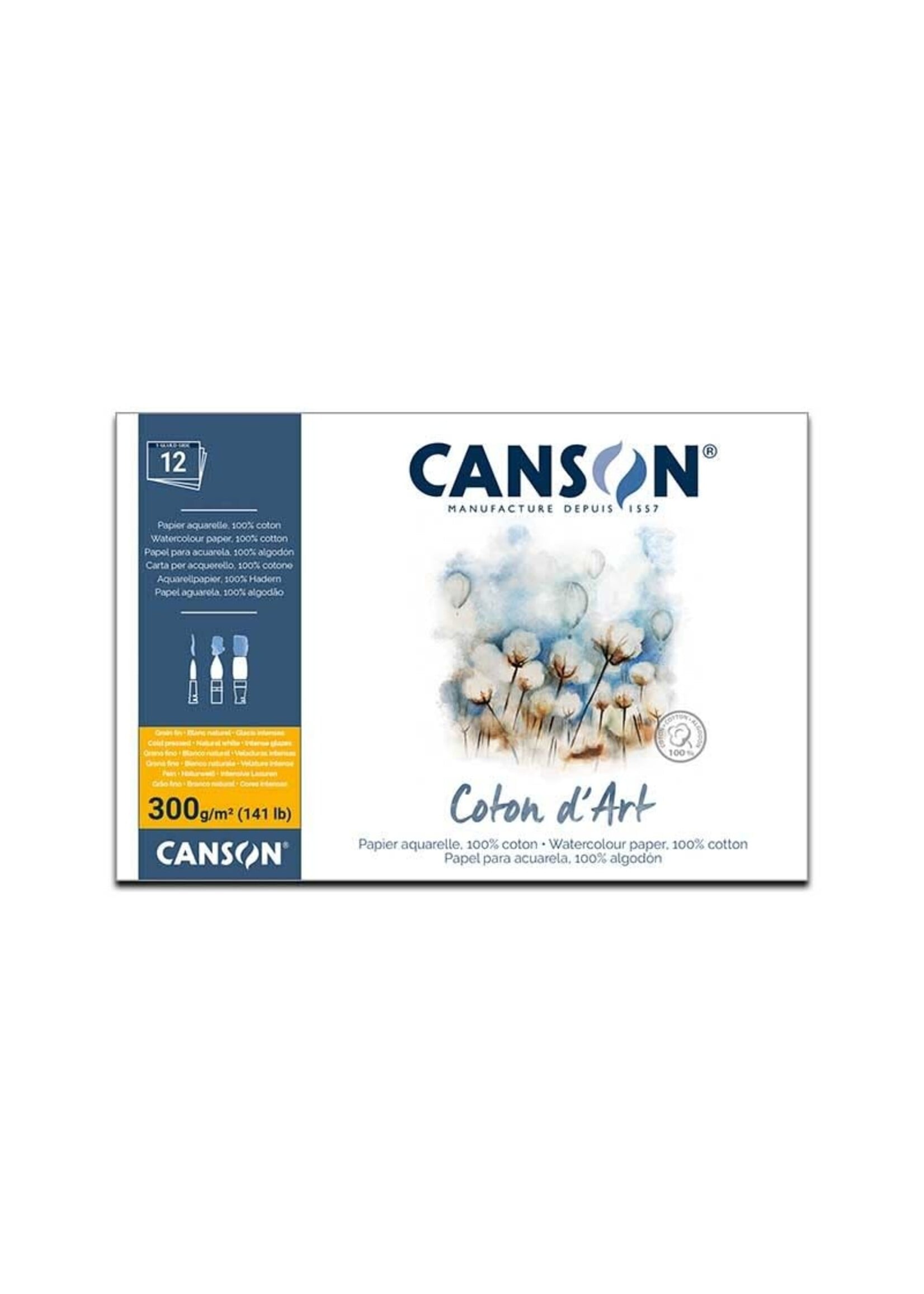 canson canson Waterverfpapier 12 vellen 300g  10.5x15.5 cm natural white