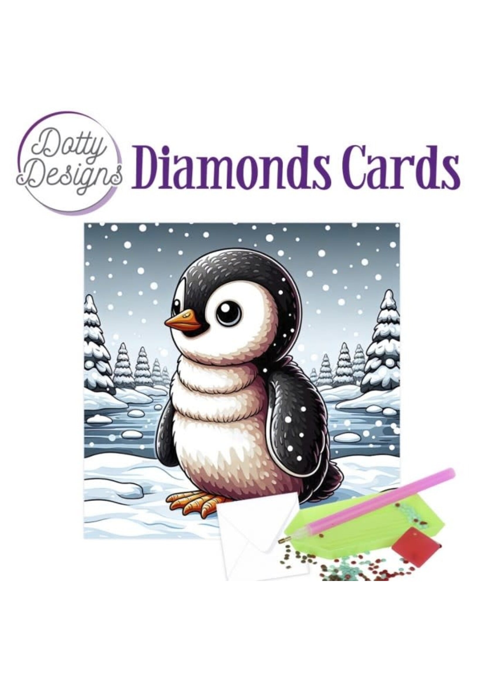 Dotty Designs Dotty Designs Diamond Cards - Penguin 2