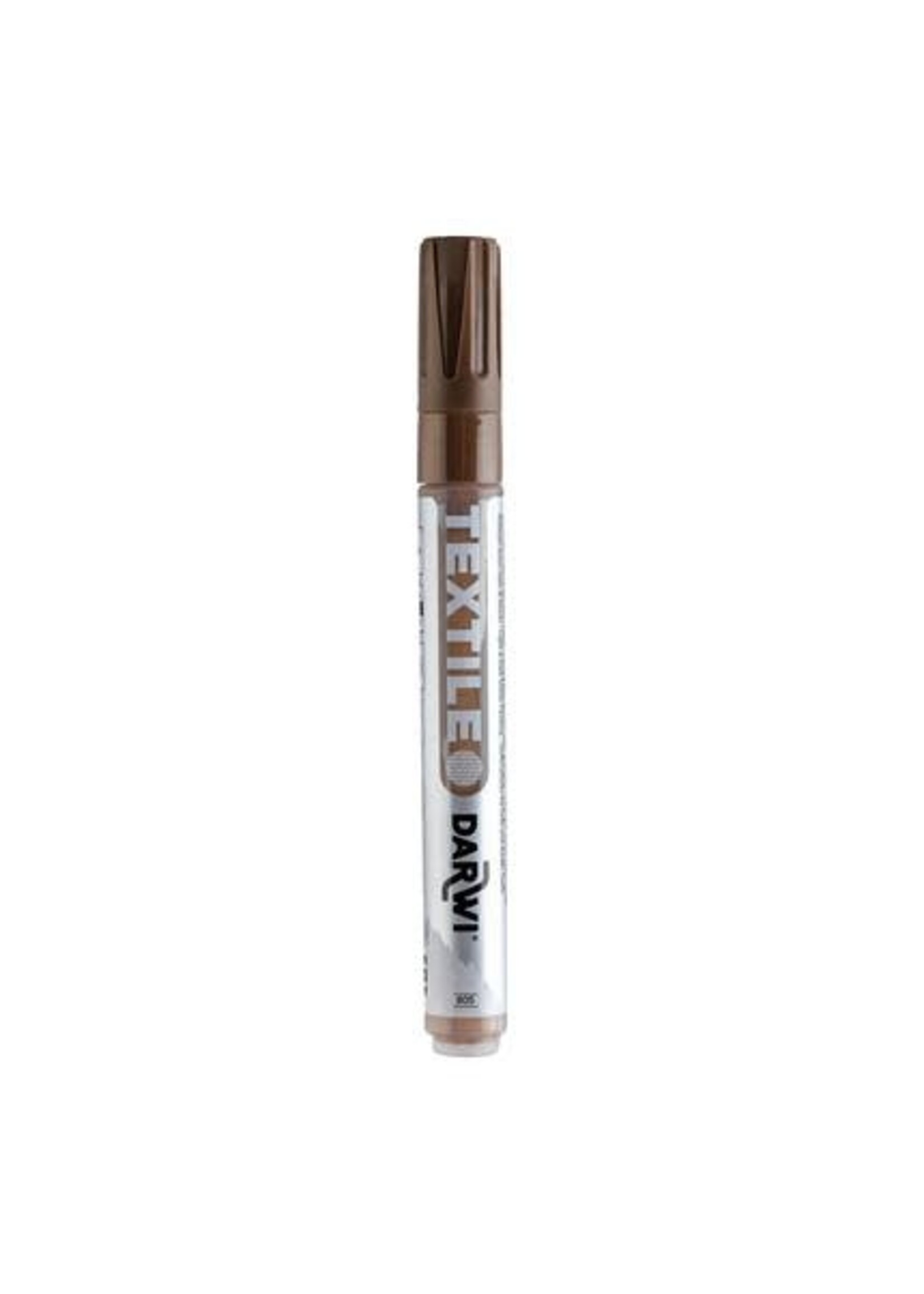 Darwi Darwi Textielverf marker opaak, punt van van 2 mm, inhoud 6 ml, donkerbruin