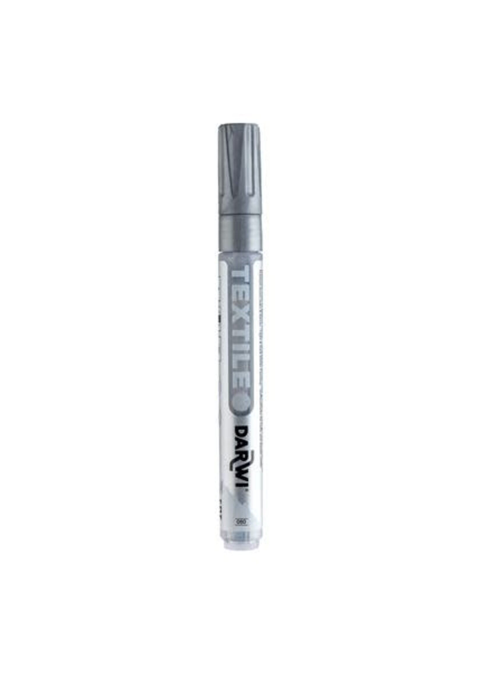 Darwi DARWI Textielverf marker opaak, punt van van 2 mm, inhoud 6 ml, zilver