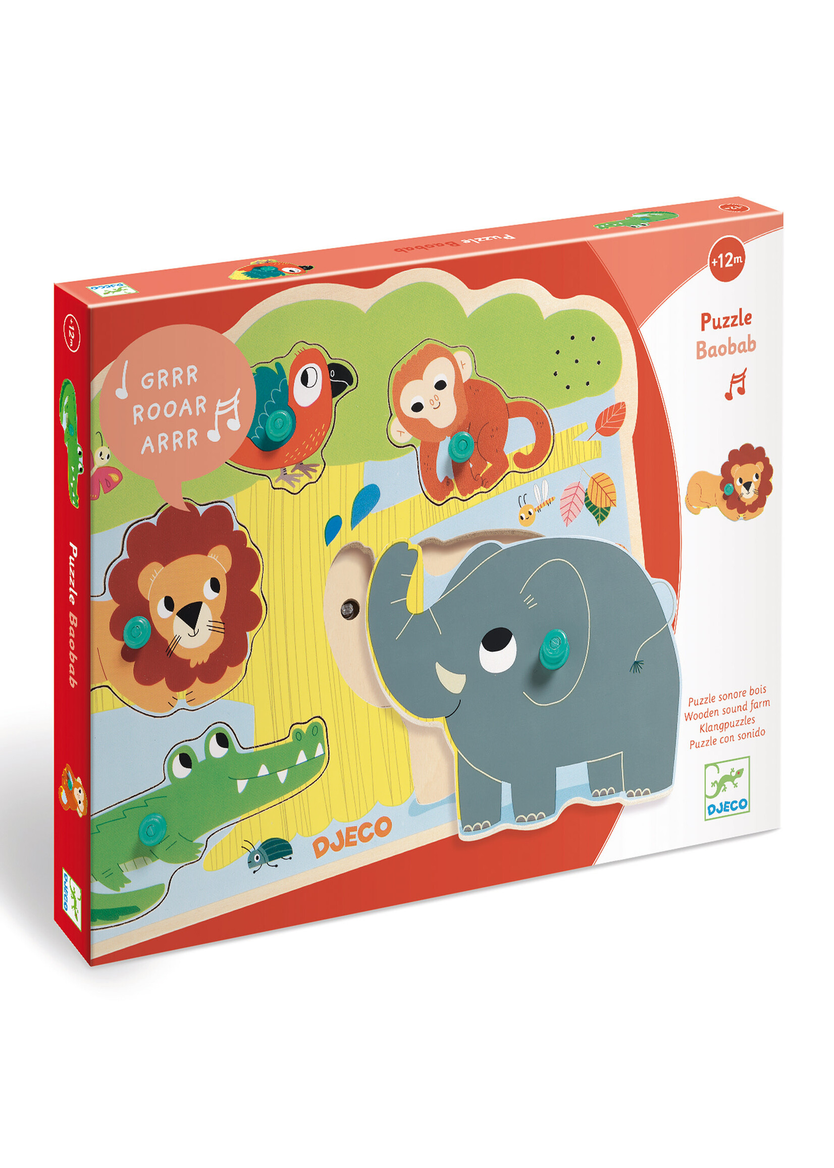 Djeco Djeco Baobab houten puzzel met geluid