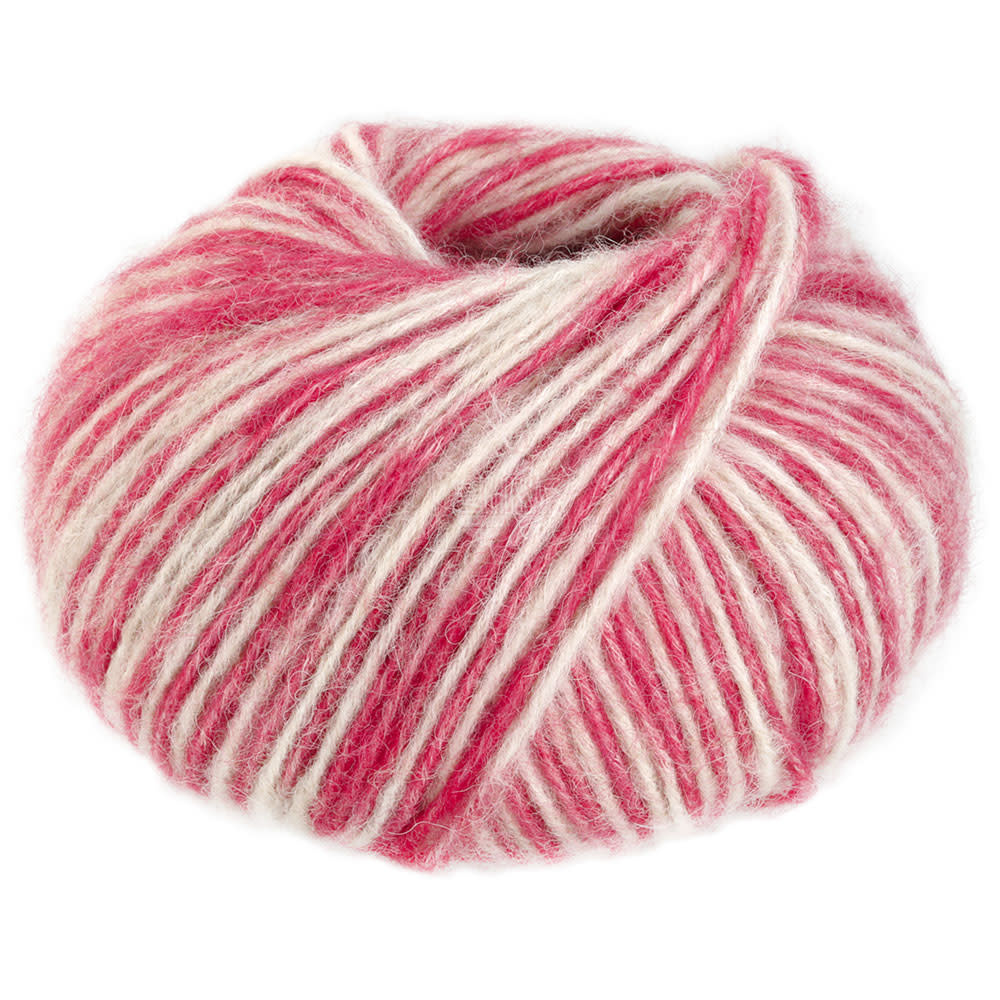 Lana Grossa Natural Alpaca Pelo - Lana Grossa 207-ruw wit-kersenrood