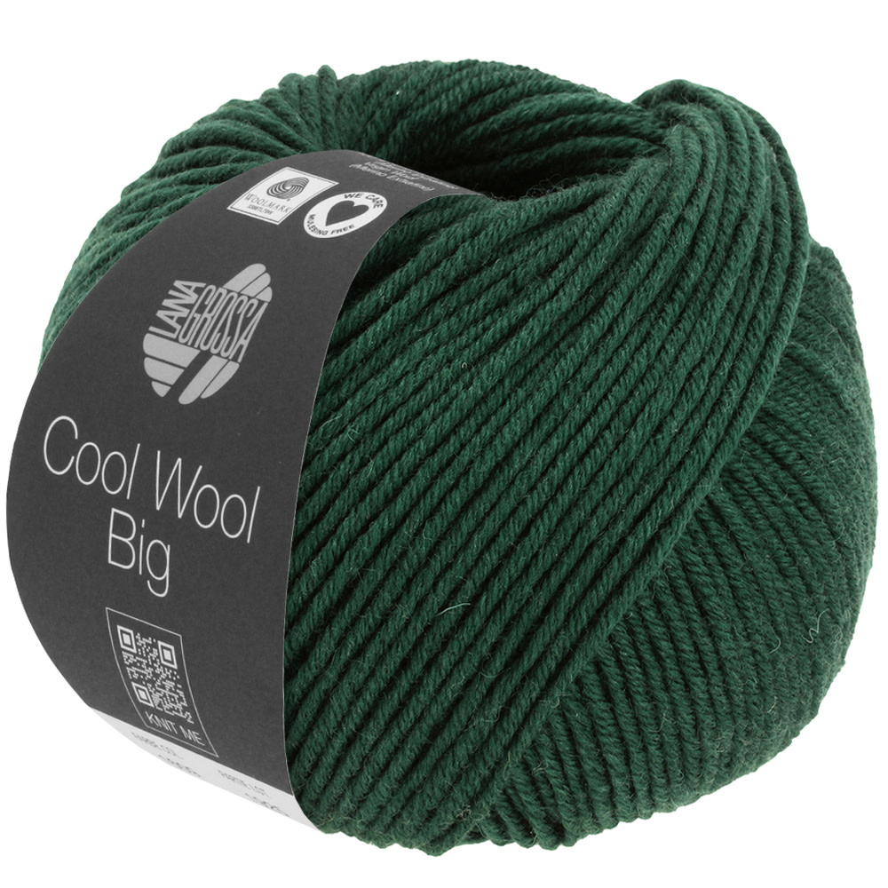 Lana Grossa Cool Wool Big -1625 donker groen gemêleerd