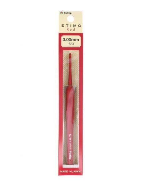 Tulip Etimo Red haaknaalden softgrip 3.00mm