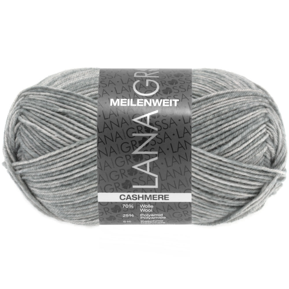 Lana Grossa Meilenweit 50g Cashmere - Lana Grossa -02 lichtgrijs gemêleerd