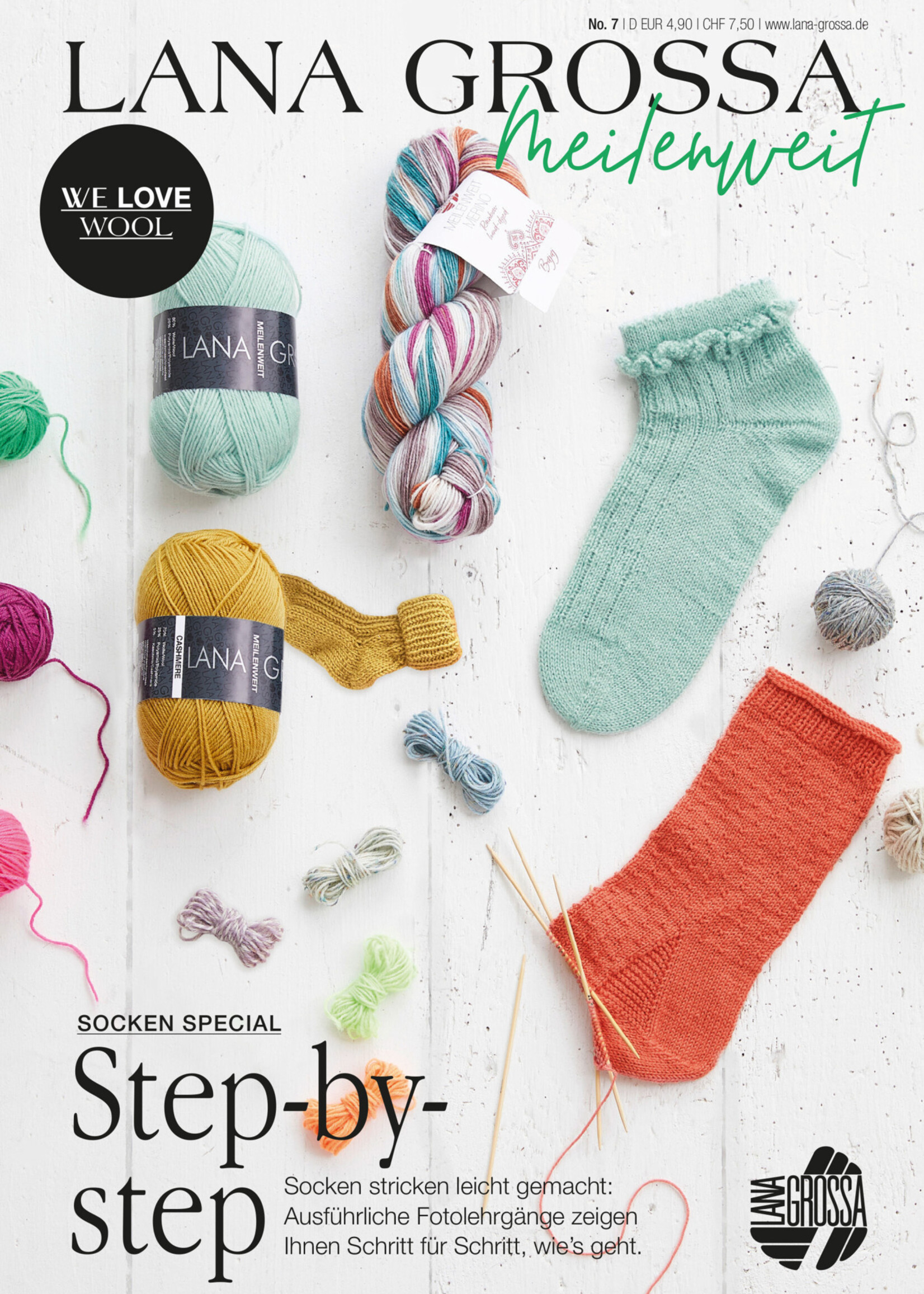 Lana Grossa Meilenweit Nr 07 - Tijdschrift (DE) + Beschrijvingen (NL)