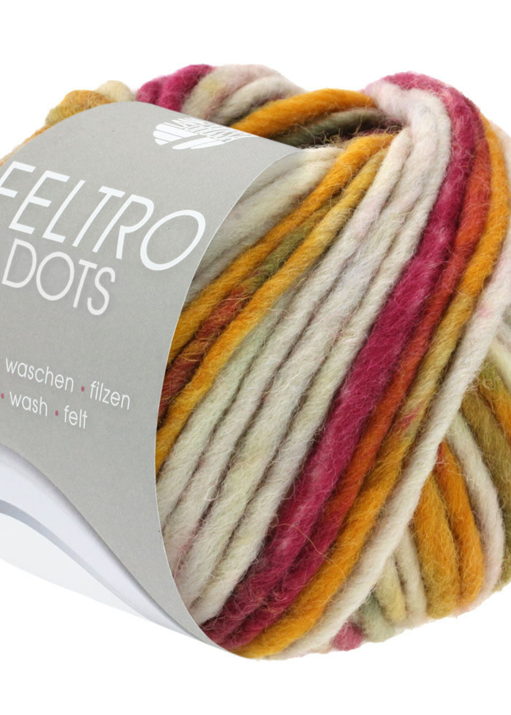 Lana Grossa Feltro Dots - 1227 grijsroze/bordeau/taube/oker