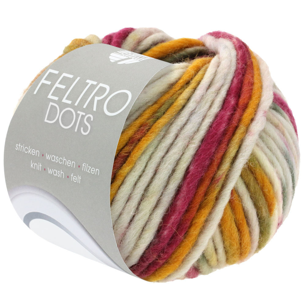 Lana Grossa Feltro Dots - 1227 grijsroze/bordeau/taube/oker