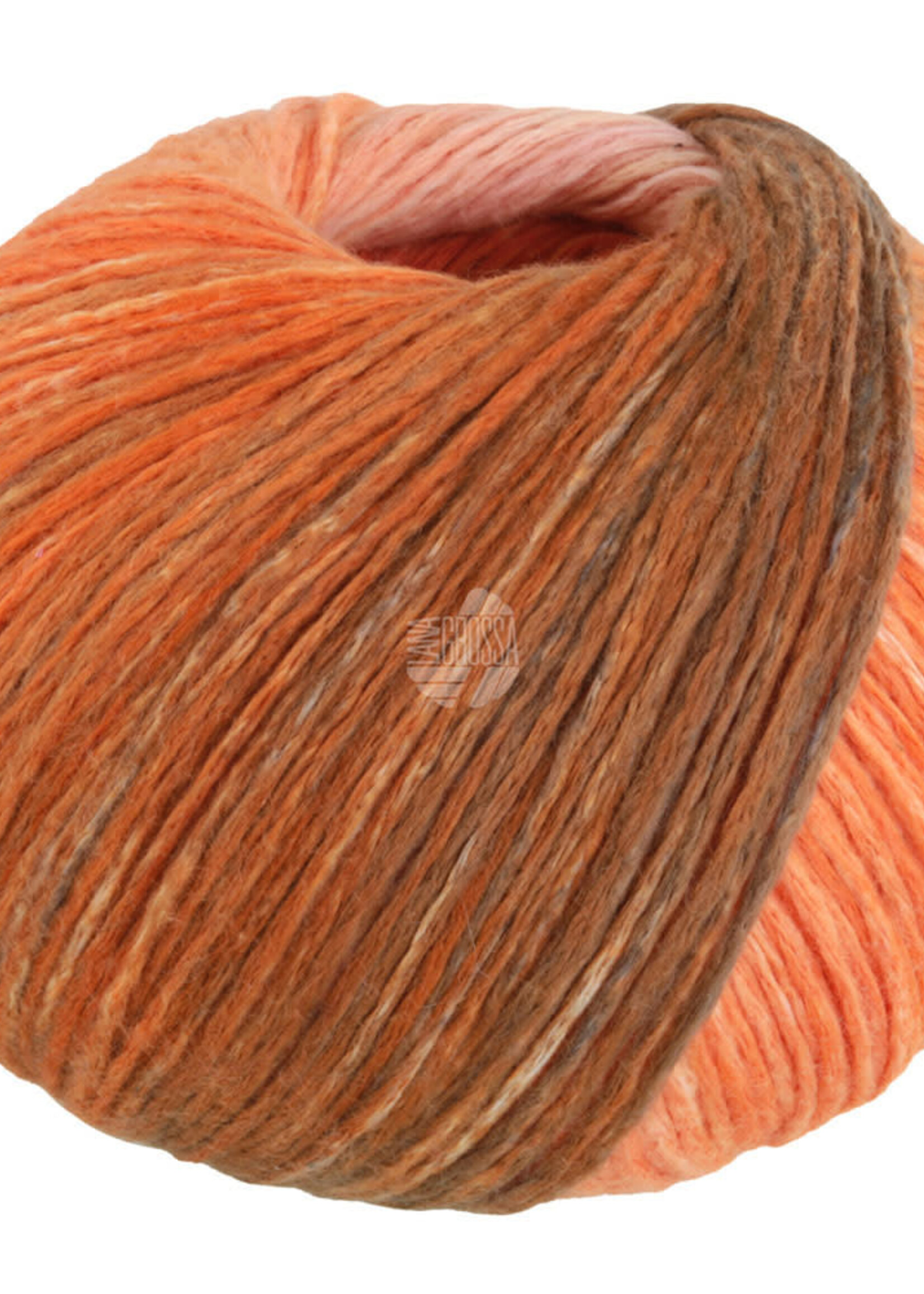 Lana Grossa Cotonella - 06 Abrikoos/zalmoranje/oranje/geel/donkergroen/zwartgroen/notenbruin %