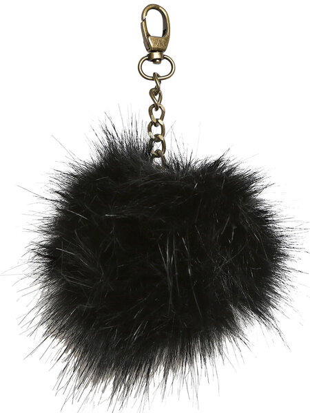 GoHandmade Pompon zwart/brons metalen ketting