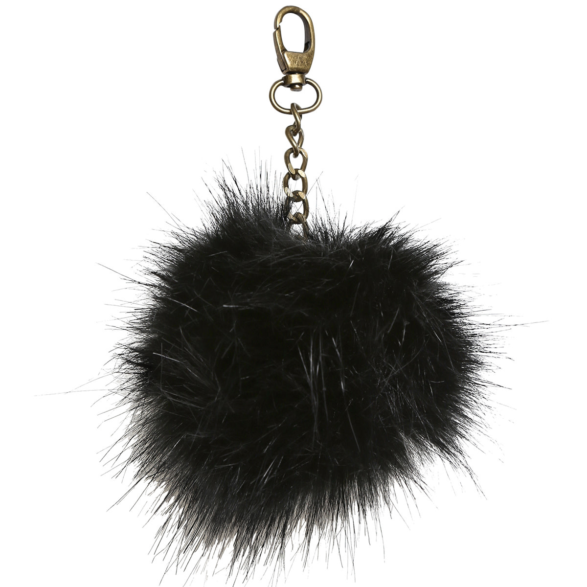 GoHandmade Pompon zwart/brons metalen ketting