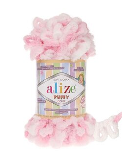 Puffy Color - Alize - 5863 White Light Baby pink