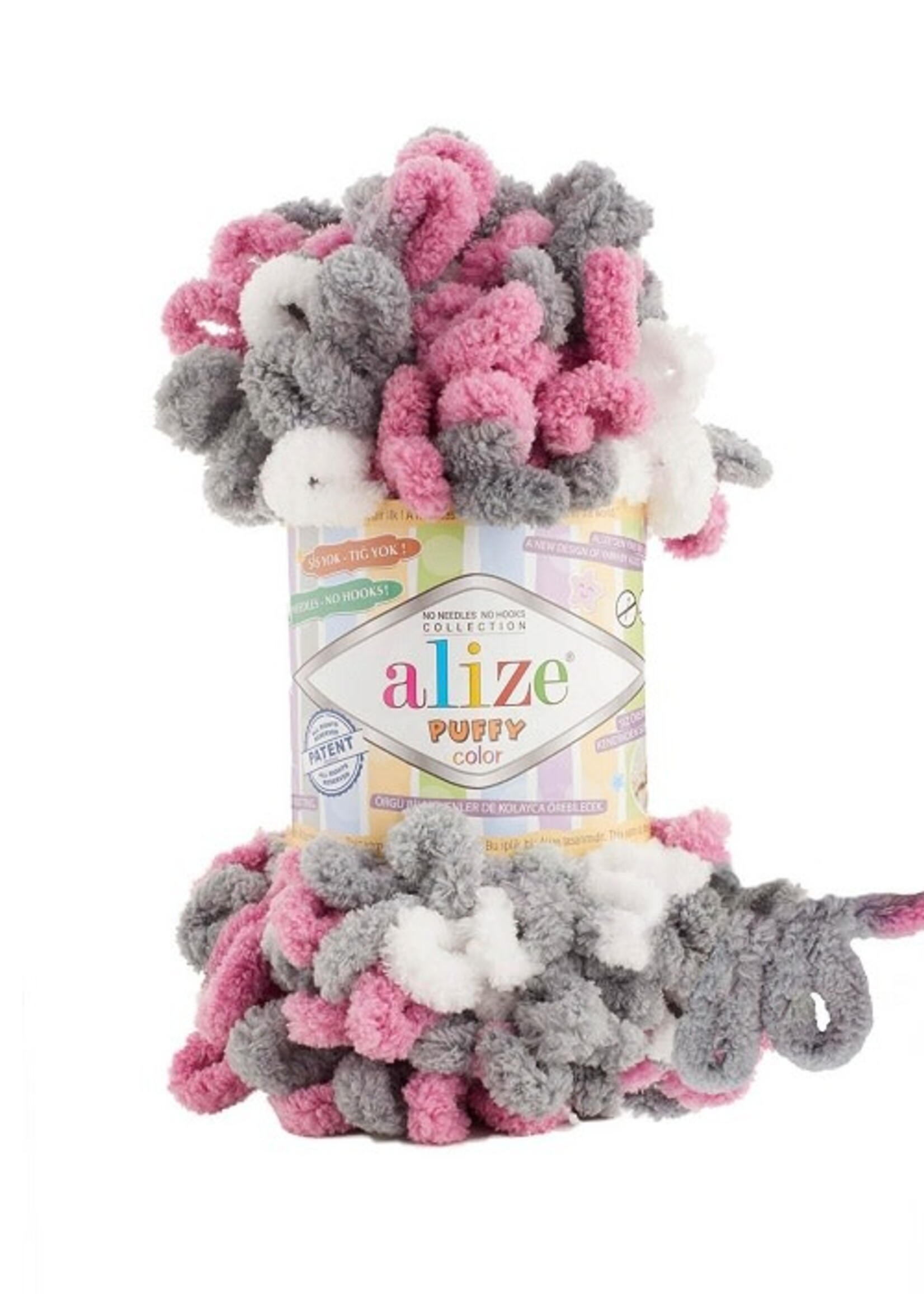 Puffy Colour - Alize - 6070 - White Grey pink