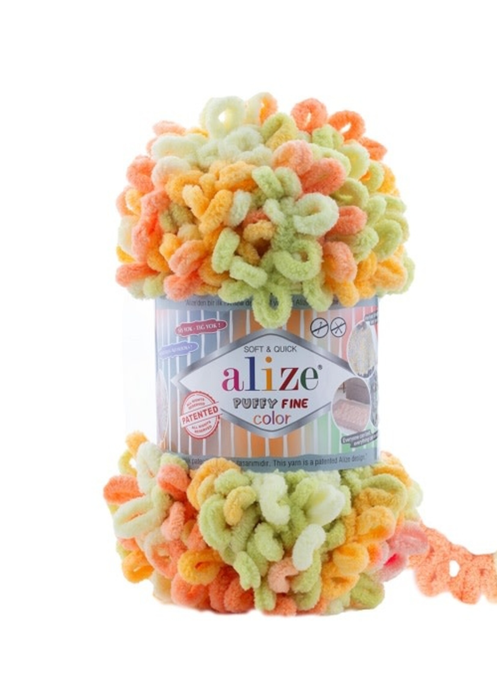 Puffy Fine Color - Alize - 6313 Peach Apple Yellow