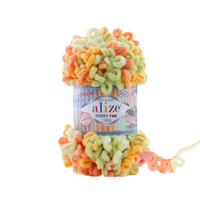 Puffy Fine Color - Alize - 6313 Peach Apple Yellow