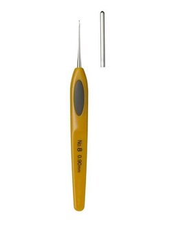 Clover Clover Soft Touch stalen haaknaald No. 08 -0.90mm