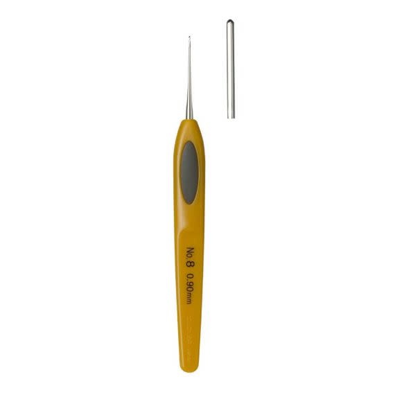 Clover Clover Soft Touch stalen haaknaald No. 08 -0.90mm