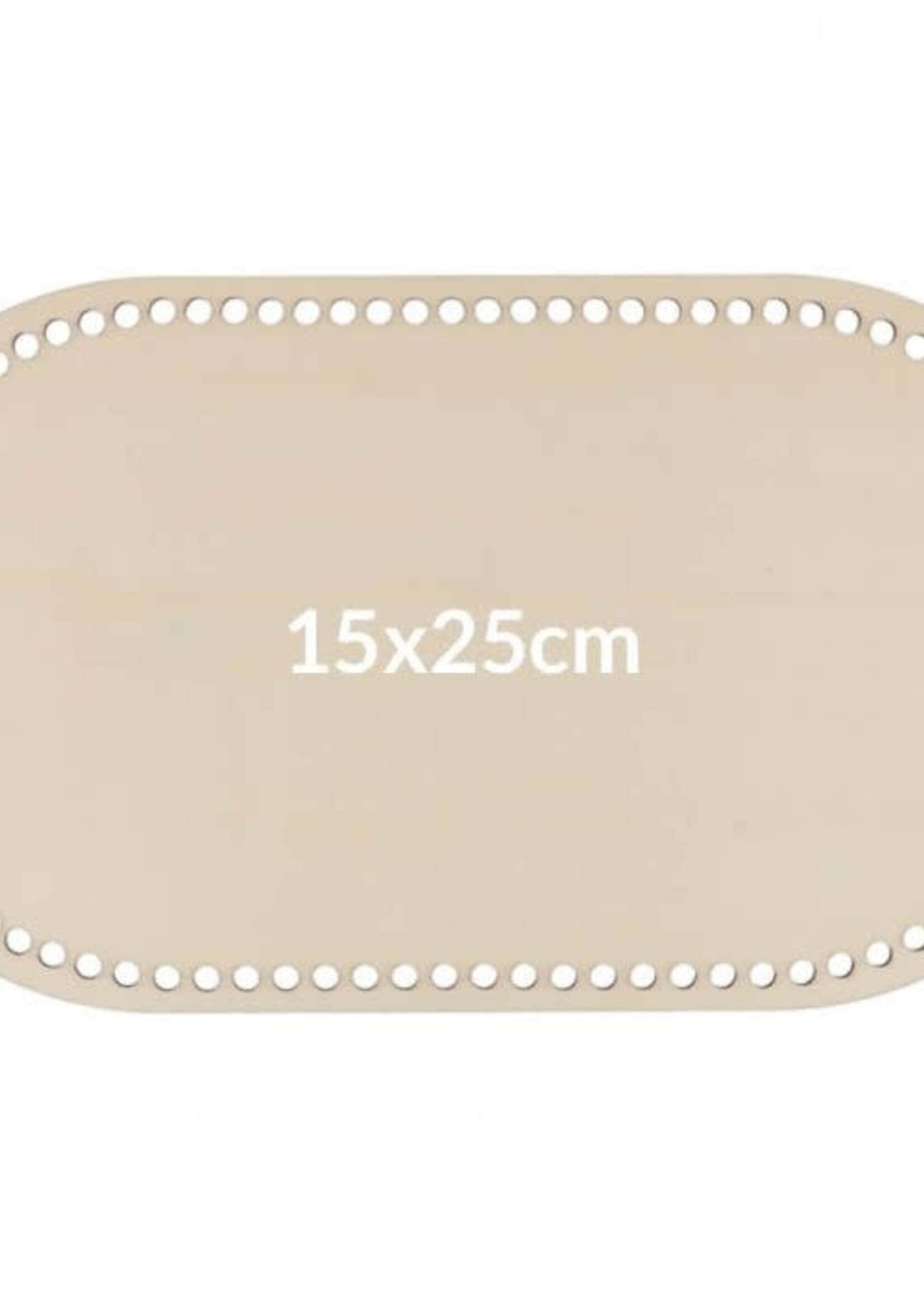 Houten tasbodem rechthoek geperforeerd maat 21 x 35 cm