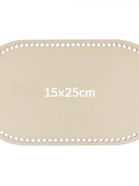 Houten tasbodem rechthoek geperforeerd maat 21 x 35 cm