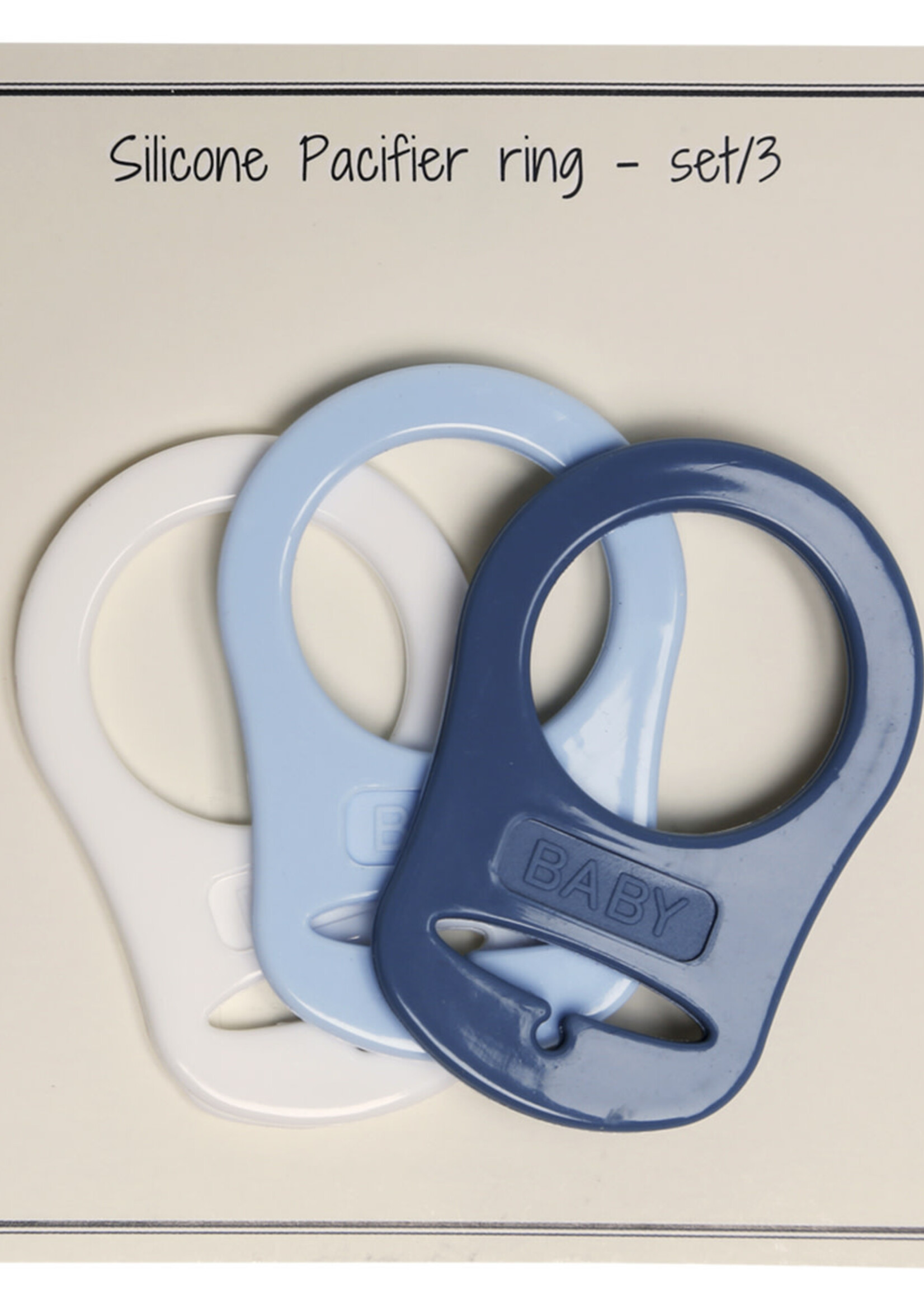 Fopspeenring met adapter - H48 x B32 mm - wit/babyblauw/jeansblauw