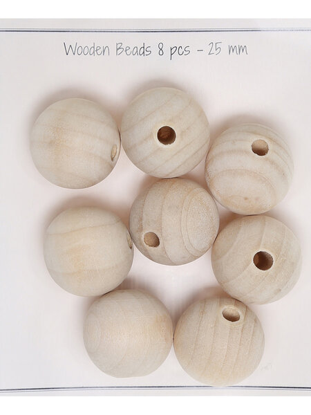 GoHandmade Houten kralen - 25 mm - 8 stuks