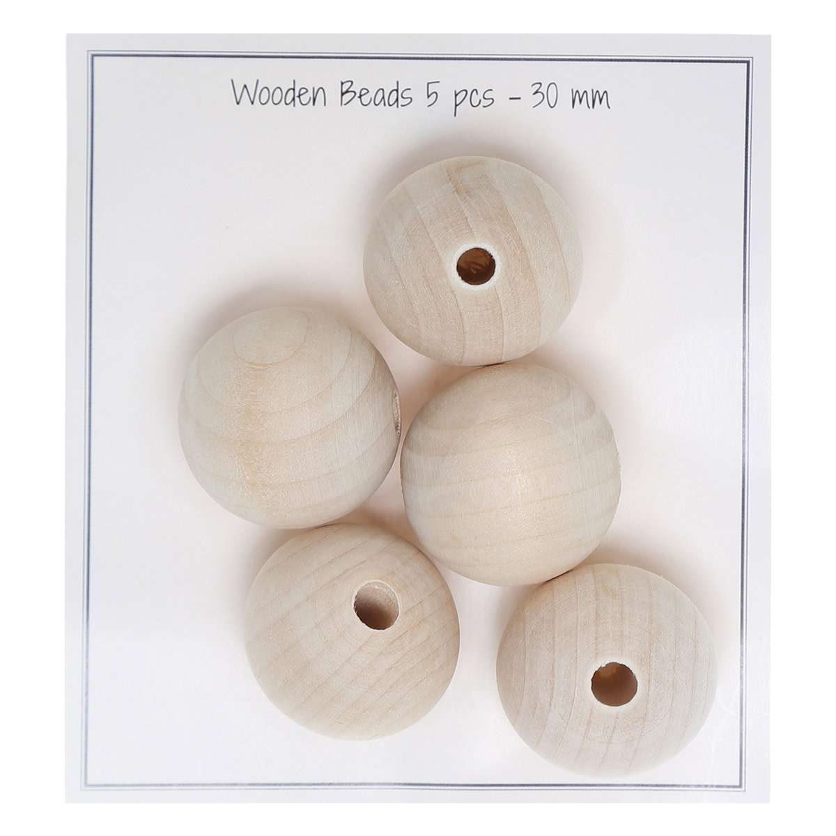 GoHandmade Houten kralen - 30 mm - 5 stuks