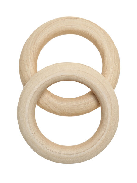 GoHandmade Houten ringen 55mm per 2 stuks