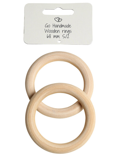 GoHandmade houten ringen D68mm per 2 stuks