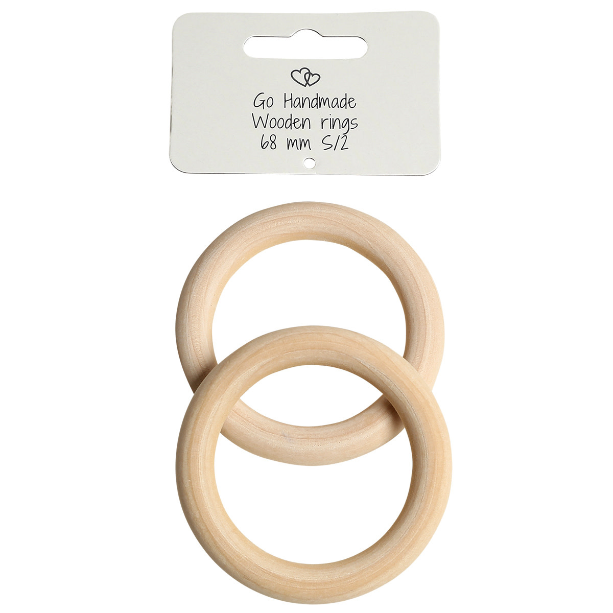 GoHandmade houten ringen D68mm per 2 stuks
