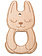 GoHandmade Bijtring houten dier - konijn