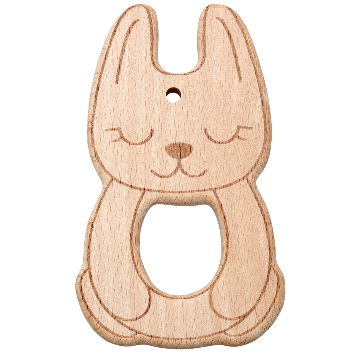 GoHandmade Bijtring houten dier - konijn