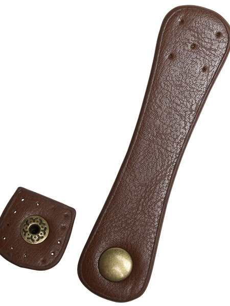 GoHandmade Slotklep met drukknoop 11 x 1.8cm Bruin/Brons