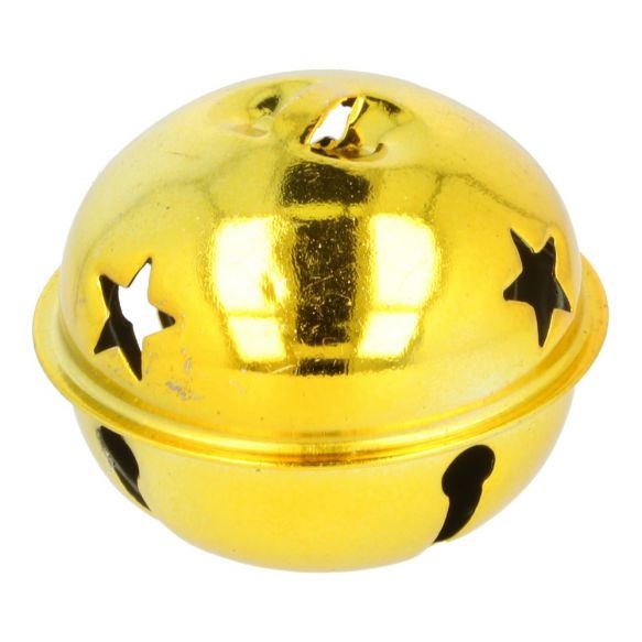 Belletjes met sterren 40 mm - goud
