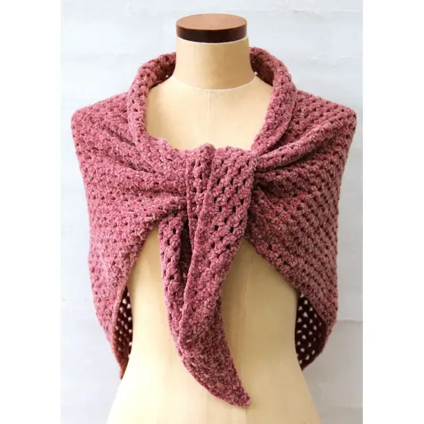 GoHandmade Omslagdoek Bohême Velvet Fine -kleur rusty - haakpakket