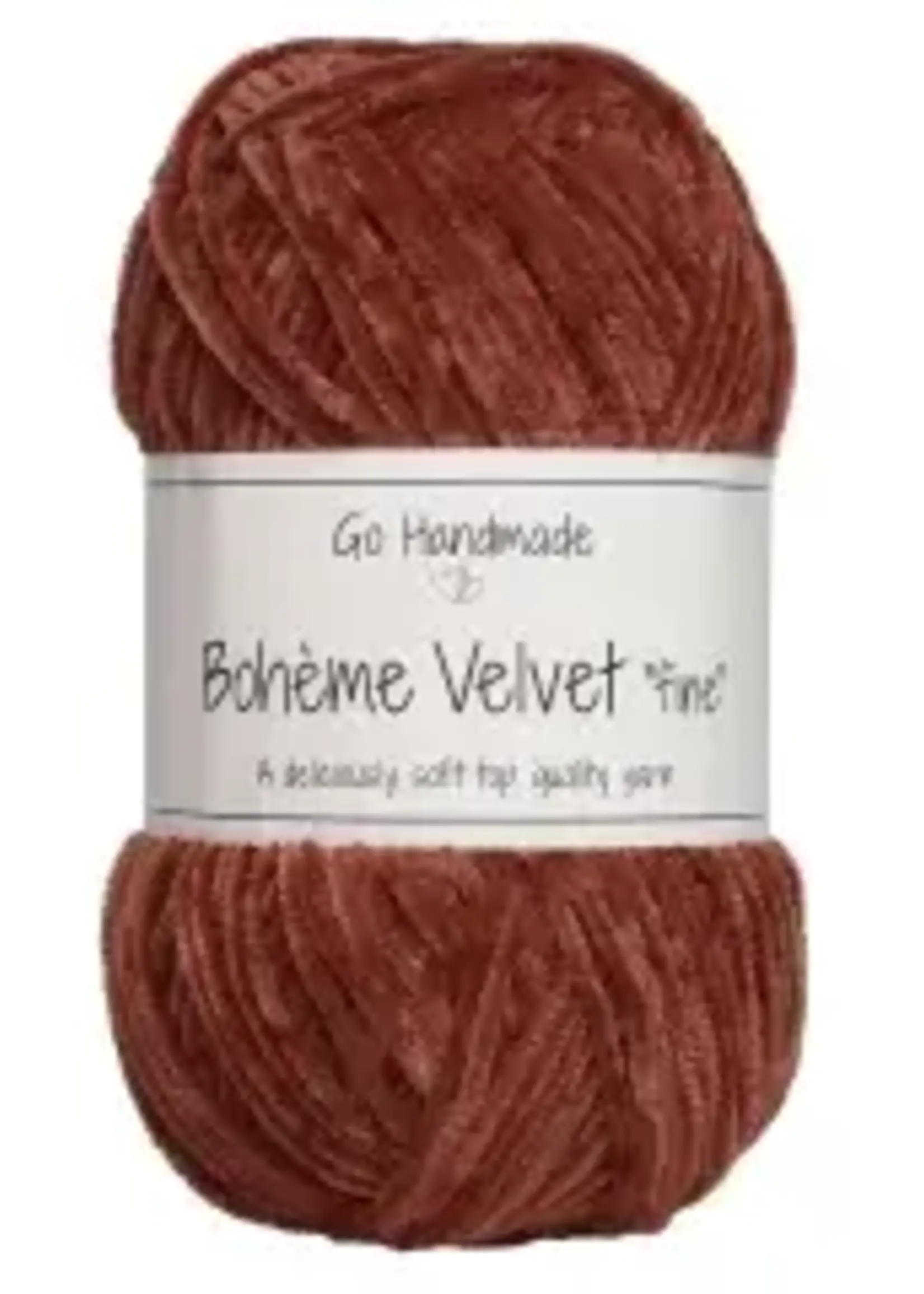 GoHandmade Omslagdoek Bohême Velvet Fine -kleur rusty - haakpakket