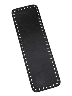 GoHandmade Lederen bodem - rechthoekig zwart 31 x 10 cm