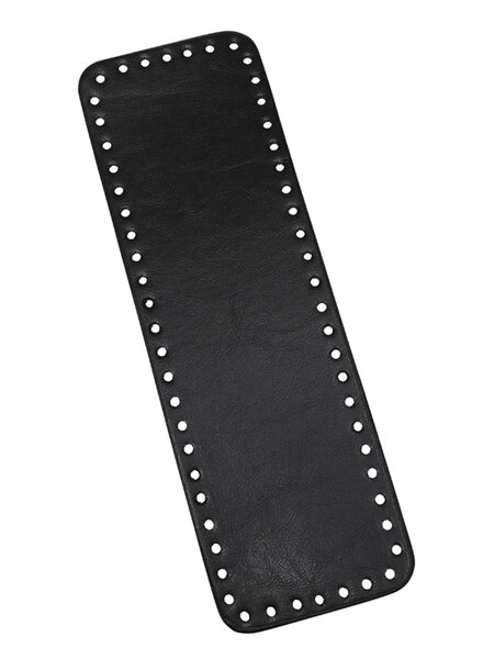 GoHandmade Lederen bodem - rechthoekig zwart 31 x 10 cm