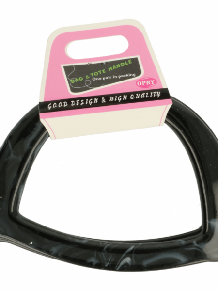 Opry Tasbeugel kunststof 17.5cm - marmer-zwart