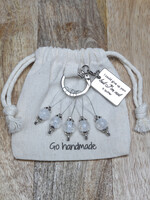 GoHandmade Steekmarkeerset met canvastasje - draad-kristalkwarts