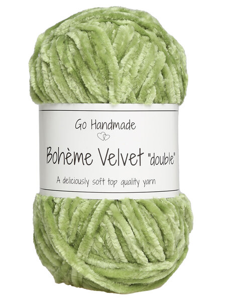 GoHandmade Bohème Velvet "double" -peridot green